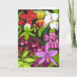 Orchidee Garden Flowers Wenskaart Kaart