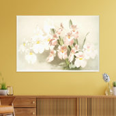 Orchidee geïllustreerd canvas afdruk (Insitu (Woonkamer))