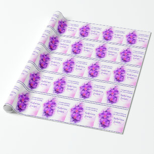 Orchidee gestileerde paarse naam bruiloft wrap cadeaupapier