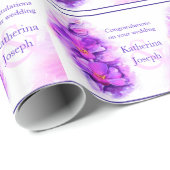 Orchidee gestileerde paarse naam bruiloft wrap cadeaupapier (Rol Hoek)