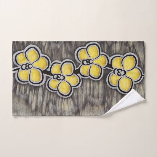 Orchidée grise jaune (Serviette à main)