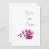 Orchidee Huwelijksdag Thema Save the Date (Voorkant / Achterkant)