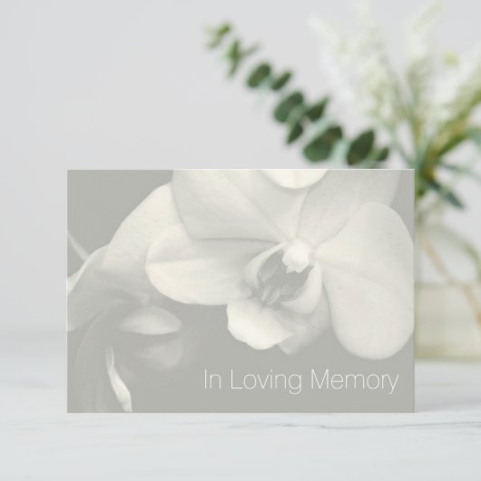 Orchidee in liefdevolle herinnering 6 Viering van  Kaart (Staand voorkant)