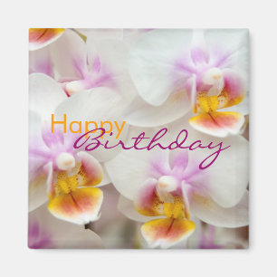 Orchidée ・ Joyeux Aimant d'anniversaire