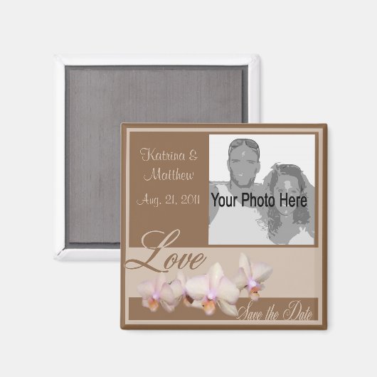 Orchidee Liefde/ Foto Magneet (Voorkant / Achterkant)