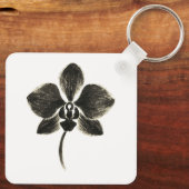 Orchidee lijn tekening – Floral sleutelhanger (Achterkant)