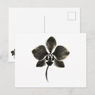 Orchidee Line Drawing – Botanisch Briefkaart