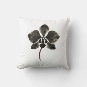Orchidee Line Drawing – Floral Design op Kussen