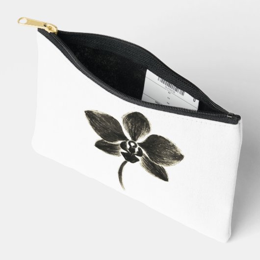 Orchidee Line Drawing – Inkt Floral Design op Etui (Open)