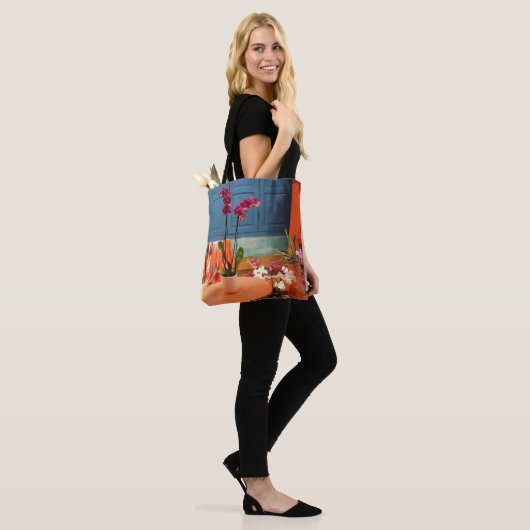Orchidee lover canvas tas (Op model)