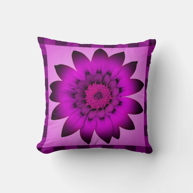 Orchidée Magenta Flower Artwork - Coussin (Recto)
