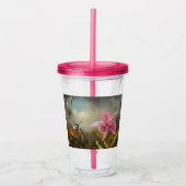 Orchidee met twee kolibries kop acryl drinkbeker (Voorkant)
