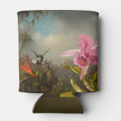 Orchidee met twee kolibries kop blikjeskoeler (Achterkant)