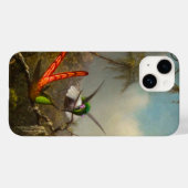 Orchidee met twee kolibries kop Case-Mate iPhone case (Achterkant (horizontaal))