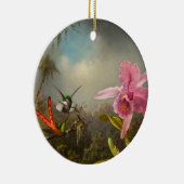 Orchidee met twee kolibries kop keramisch ornament (Rechts)