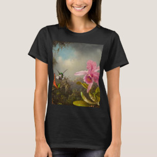 Orchidee met twee kolibries kop t-shirt