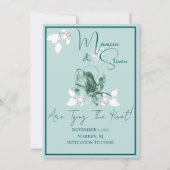 Orchidée Mint Vert & Blanc Enregistrer la carte Da (Devant)