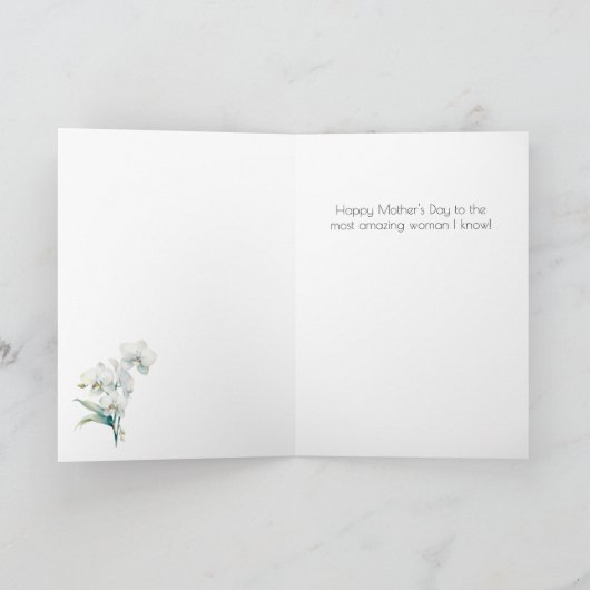 Orchidee Moederdag wenskaart Kaart (Binnen)