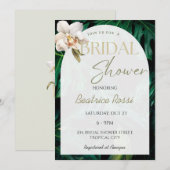 Orchidee Monstera Tropische Bruidsdouche Kaart (Voorkant / Achterkant)