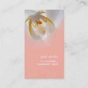 Orchidée + mousseline rose carte de visite