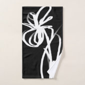 Orchidée Noir : Abstrait noir et blanc (Serviette à main)