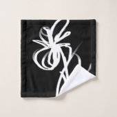 Orchidée Noir : Abstrait noir et blanc (Gant de toilette)