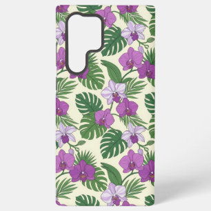 Orchidee Oase – Paarse Orchidee & Tropische Blader Samsung Galaxy Hoesje