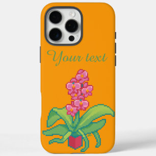 Orchidee, orchid , pixel art iPhone 16 pro max hoesje