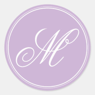 Orchidee Paarse Monogram Stickers