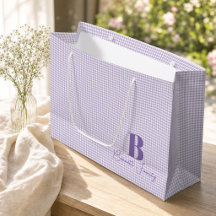 Orchidee Pastel Gingham Monogram Geschenken