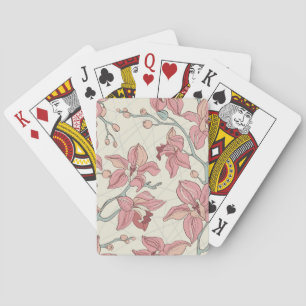 Orchidee Patroon: Elegant papier Pokerkaarten
