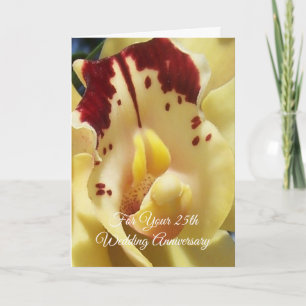 Orchidee Persoonlijke 25e Huwelijksverjaardag Kaart