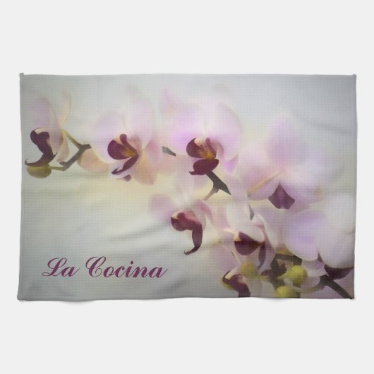 Orchidée Photo Peinture Serviette de cuisine (Horizontal)