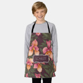 Orchidee Retro Kleurrijk Gepersonaliseerd Patroon Schort (Gedragen)
