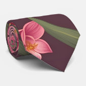 Orchidee Retro Kleurrijk Gepersonaliseerd Patroon Stropdas (Opgerold)