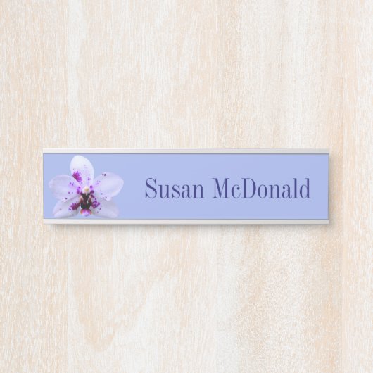 Orchidée rose bleue accrochante d'indigo de plaque (Devant)