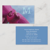 Orchidée rose : Cartes de visite de monogramme (Devant / Derrière)