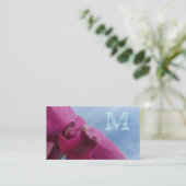 Orchidée rose : Cartes de visite de monogramme (Debout devant)