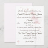 Orchidée rose chrétienne et Faire-part de mariage (Devant / Derrière)