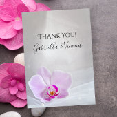 Orchidée rose et Voile Mariage plat Merci Notes