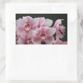 orchidée rose fermer les autocollants du rectangle (Sac)