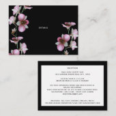 Orchidée rose sur carte noire (Devant / Derrière)