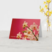 Orchidée rouge • Carte heureuse du jour de mère (Fleur jaune)