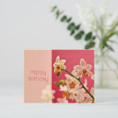 Orchidée rouge ・ Carte postale Anniversaire (Debout devant)