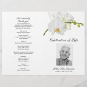 Orchidee rouwprogramma viering van het leven flyer (Voorkant)