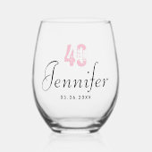 orchidee roze verjaardagsnummer | Zwarte naam Datu Wijnglas Zonder Voet (Voorkant)