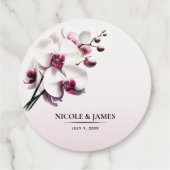 Orchidee Roze & Witte Bruiloft Bedankjes Labels (Achterkant)