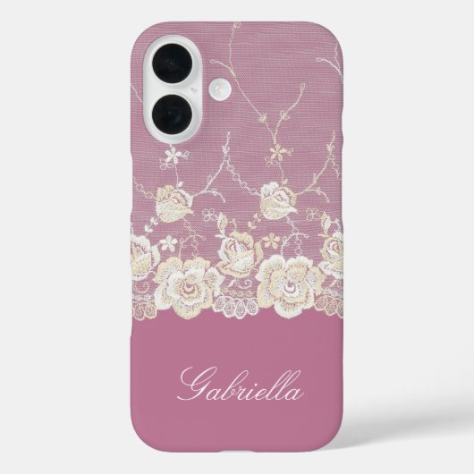 Orchidee Roze Witte Lace Bloemen Case-Mate iPhone Case (Achterkant)