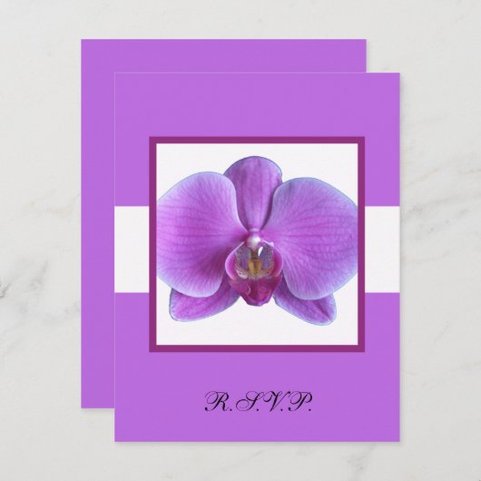 Orchidee RSVP Respons Kaart Uitnodiging (Voorkant / Achterkant)