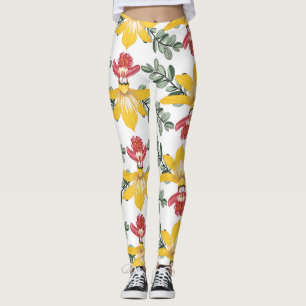 Orchidee schoonheid: bloemmotief elegantie. leggings